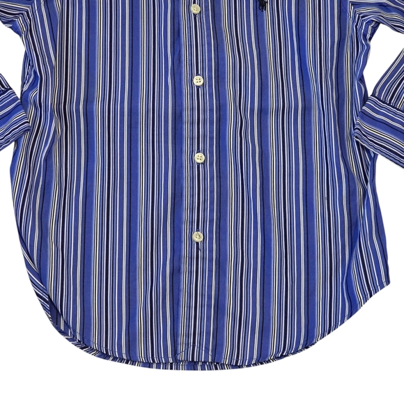 Polo Ralph Lauren Shirt Boys Size 5 Blue White Striped Button Down Long Sleeve - Picture 3 of 10